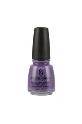 Purple 14ml bottle of nail polish from China Glaze in Spontaneous C color variant with detailed  text